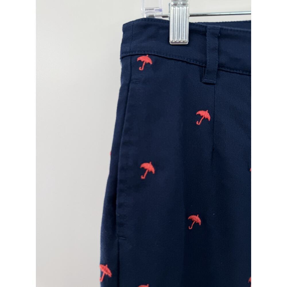 ModCloth Women's Navy Blue & Red Embroidered Red Umbrella Chino Pants Size 8 - Picture 3 of 10